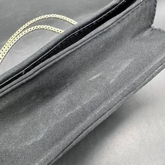 Vintage Handbag 1970s Floral Tapestry Evening Purse Gold Chain Strap Hong Kong - Picture 10 of 12